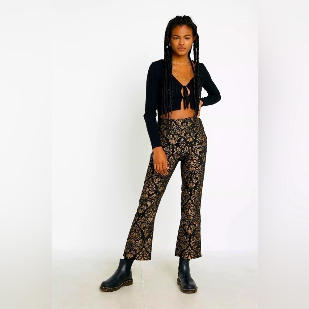 NWT URBAN OUTFITTERS Nicky Jacquard Flare Trousers